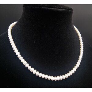 14K Gold Clasp Freshwater Pearl Necklace Elegant Jewelry For Women 17 Inches